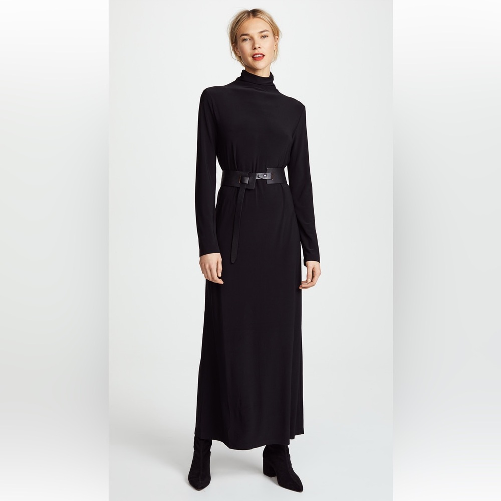 Norma Kamali Black Turtleneck Gown L